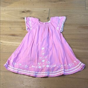 Kids Pink Embroidered Dress, 6/7